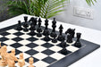 Dragon Knight ebony chess set arranged on 60mm squares