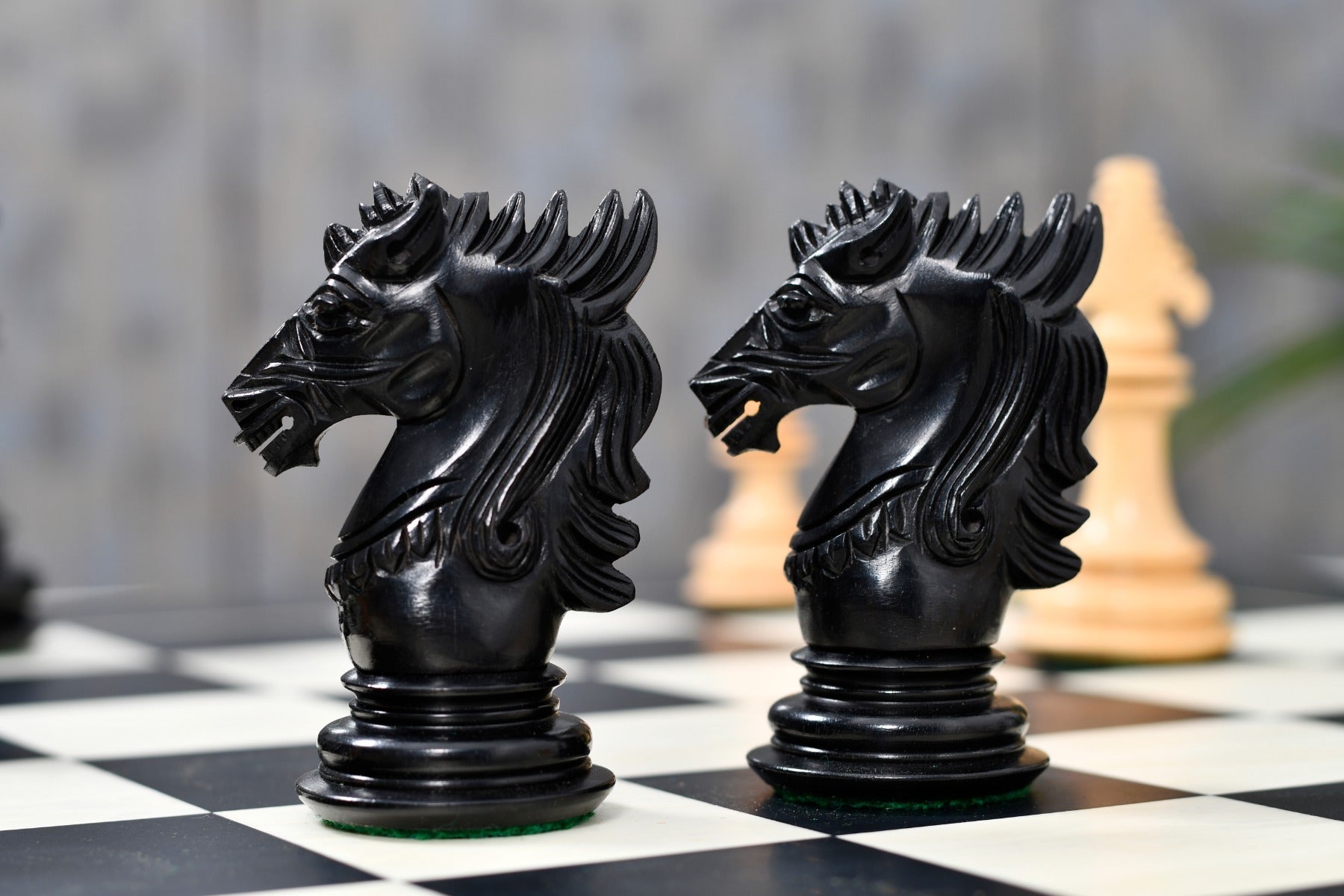Dragon Knight Series carved dragon knight in genuine ebony, side profile
