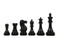 Desert Gold Staunton chess pieces, ebonised and natural boxwood, hand carved in India