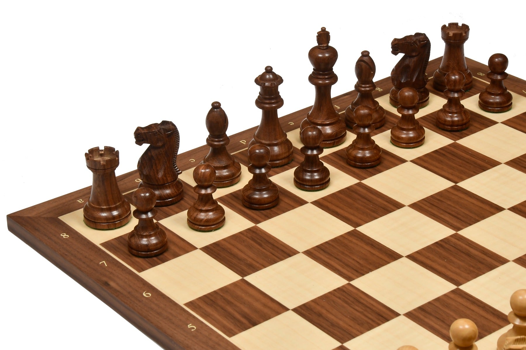 American Staunton double weighted sheesham chess pieces, 4.1 inch king
