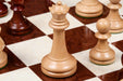 Full GM Blitz Edition Staunton chess set with its 55cm red ash burl and maple board, Sterling Chess Australia