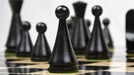 Classic Cone Shaped chess set, ebonised and natural boxwood, hand carved in India