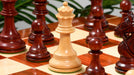 Knight carving detail on the CB Bridle Series Luxury chess set in bud rosewood and boxwood