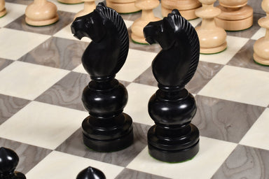 Antique Regency chess pieces, genuine ebony and boxwood, hand carved in India