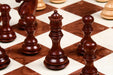 Meghdoot Staunton wooden chess pieces, 80mm king, Bud rosewood finish