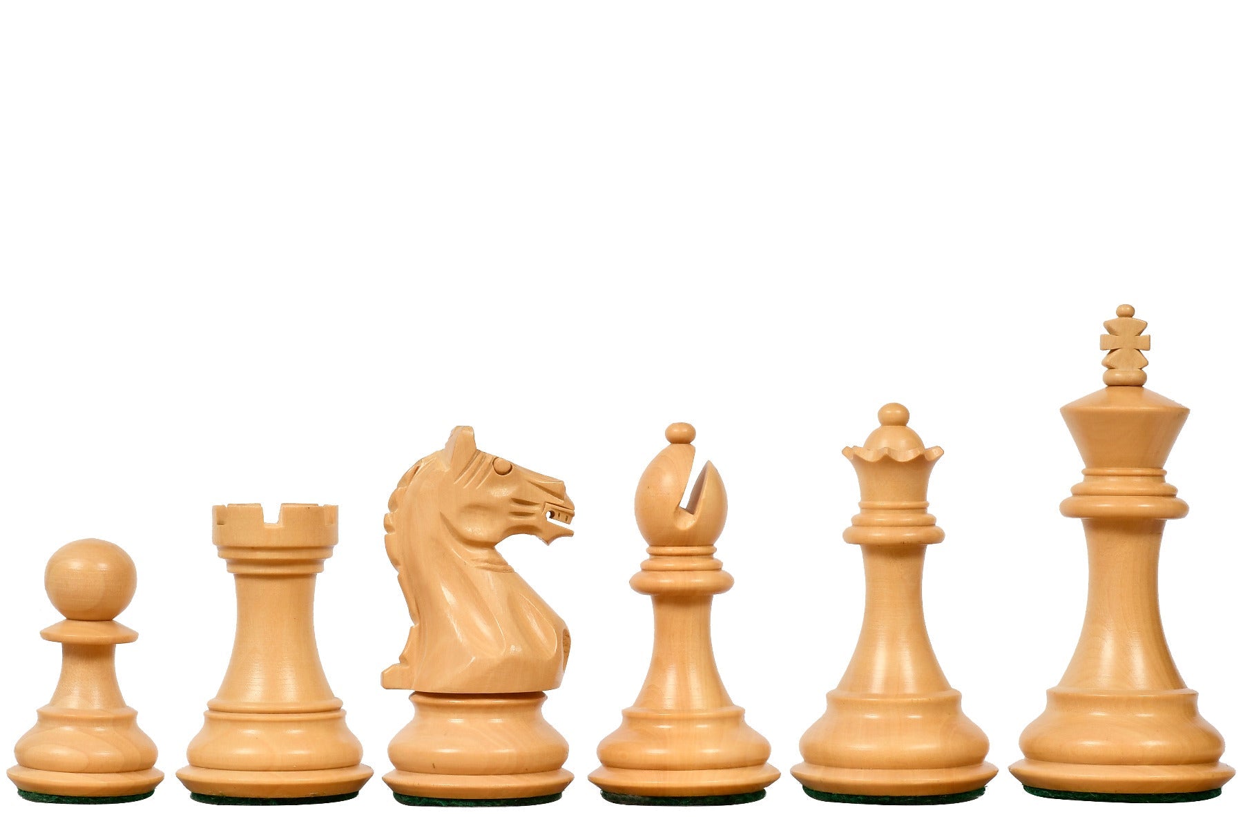Fierce Knight Staunton chess pieces, rosewood and boxwood, hand carved in India