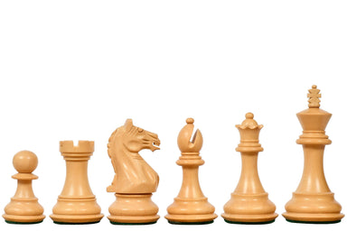 Fierce Knight Staunton chess pieces, rosewood and boxwood, hand carved in India