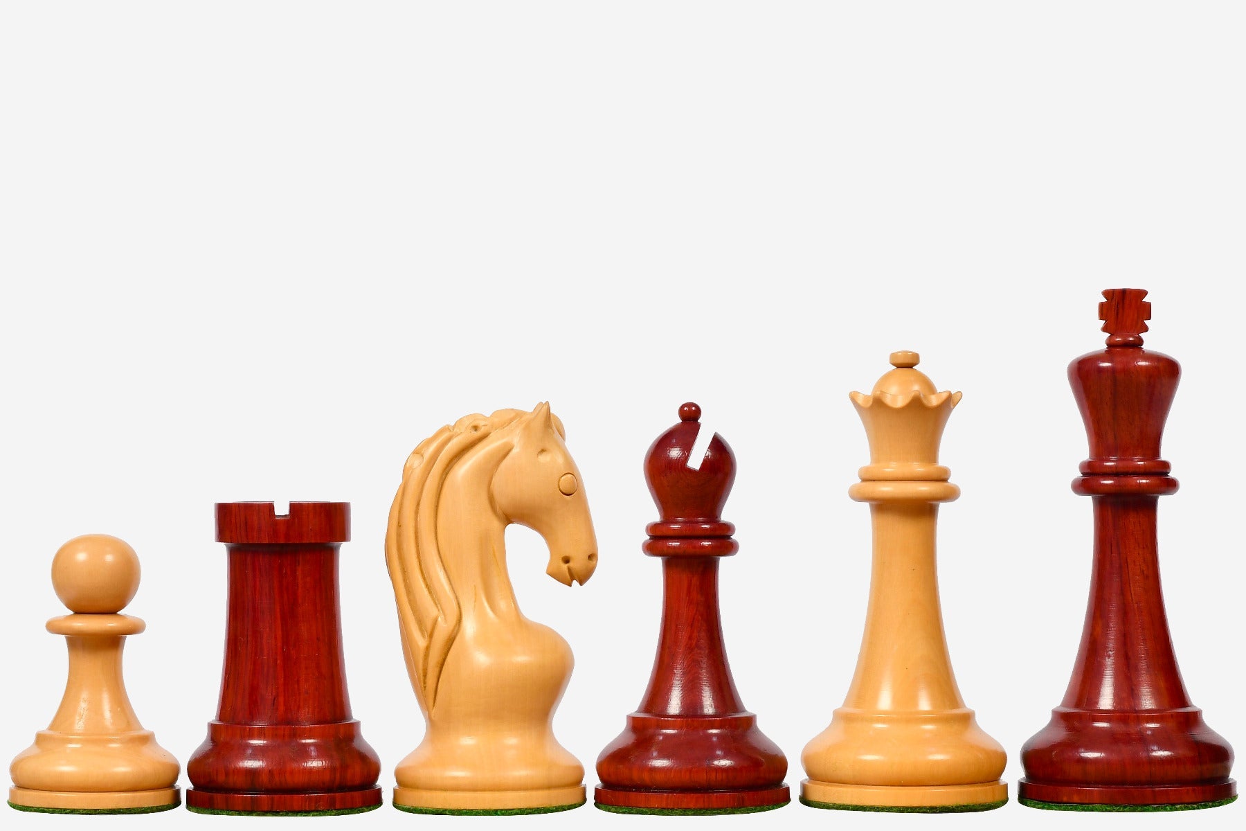 Sterling Chess 1963 1966 Piatigorsky Cup chess pieces in bud rosewood and boxwood, 108mm king