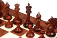 Bud rosewood chess pieces with a 113mm king and weighted felted bases