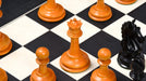 Knight carving detail on the Ancient Indian Warrior chess set in genuine ebony and antiqued boxwood