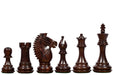 Rosewood chess pieces with a 103mm king and weighted felted bases