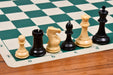 Sterling Chess Pro Staunton plastic chess pieces in black and natural white solid plastic, 95mm king