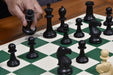 Player Series tournament plastic chess pieces, black and natural white plastic, 97mm king