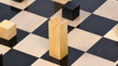 1966 Lanier Graham wooden chess pieces, 71mm king, Ebonised finish