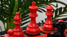 Full 34 piece Smokey Staunton chess set in painted and natural boxwood, Sterling Chess Australia