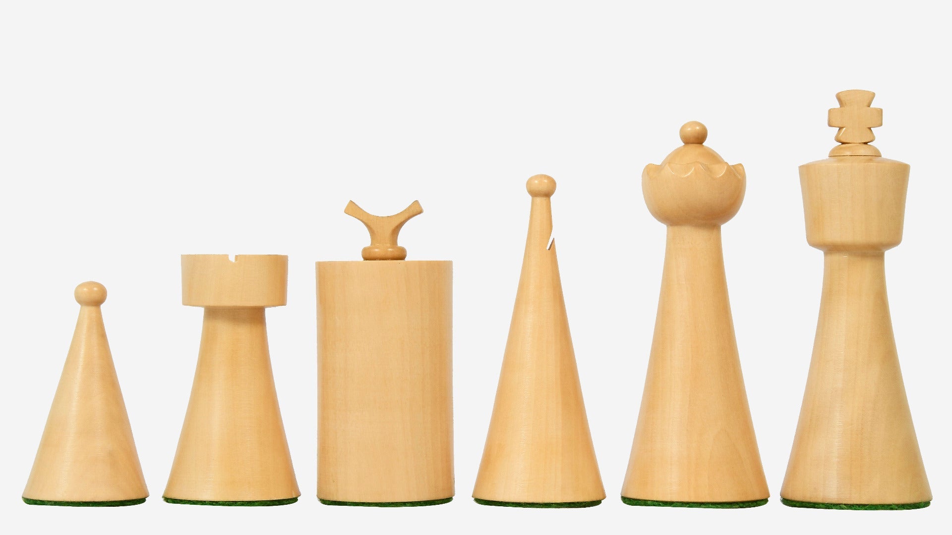 Sheesham chess pieces with a 97mm king and weighted felted bases