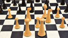 Hermann Ohme Minimalist chess set, 95mm king, Ebonised finish with its 45cm black anigre and maple board