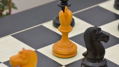 B and Co 1860s Antique chess set, genuine ebony and antiqued boxwood, hand carved in India, 60cm Anigre & Maple