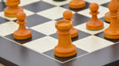 Full 1904 Cambridge Springs Tournament chess set with its 60cm black anigre and maple board, Sterling Chess Australia
