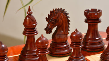 Ferocious Elite Series chess set, bud rosewood and boxwood, hand carved in India