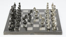 Vintage style black and silver brass chess set in Australia