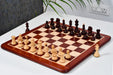 Bud rosewood Dubrovnik chessmen with figured grain, 34 pieces including two queens