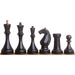 Antiqued & Ebonised Boxwood chessmen sized for 55 to 60 mm squares