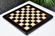 Ebony and maple 18 inch chess board, edge view