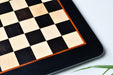 Genuine ebony chess board, close detail of the grain