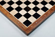 Ebony and maple notation chess board with sheesham border, from above