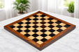 Ebony and maple chess board with a sheesham frame, 55cm with 60mm squares