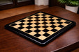 Ebony and maple chess board, 53cm with 55mm squares