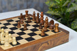 Knight profile on the 12 Inch Magnetic Travel chess set in genuine ebony and boxwood
