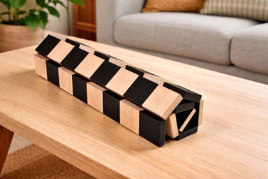 Folding ebony and maple chess board with 40mm squares