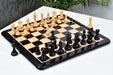 Fierce Knight chess set with two spare queens in ebonised boxwood