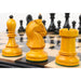 Antiqued & Ebonised Boxwood chessmen with a 97mm king