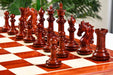 French Warrior Luxury wooden chess pieces, 113mm king, Bud rosewood finish