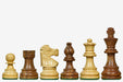 Sterling Chess French Lardy Compact chess pieces in sheesham and boxwood, 76mm king