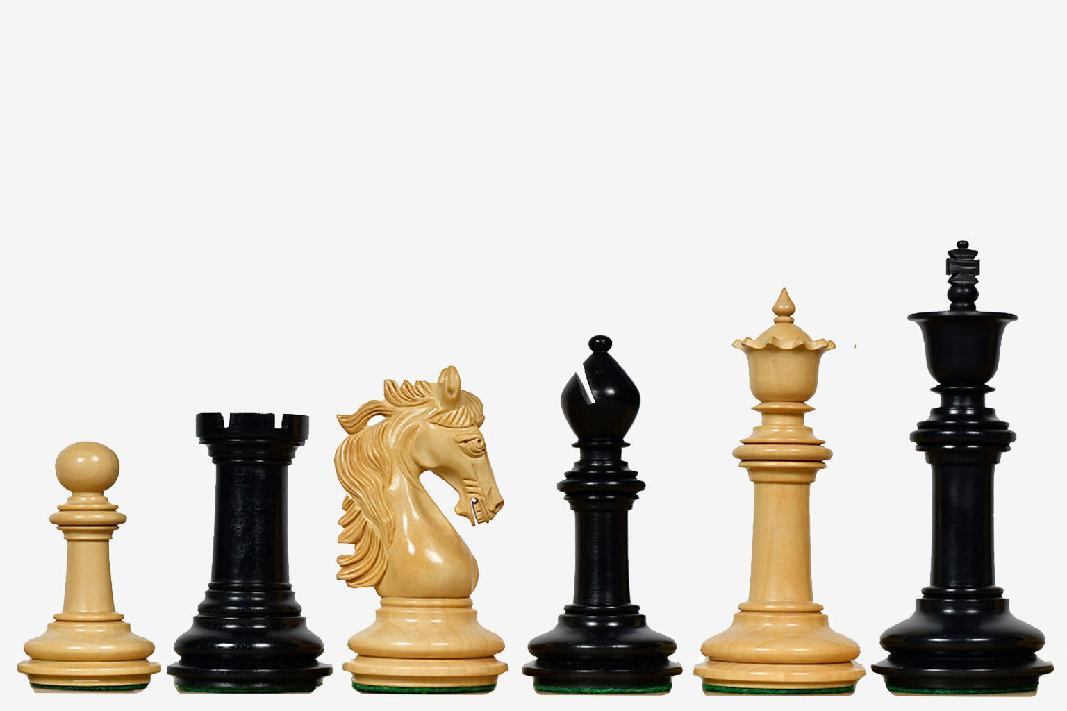 Sterling Chess French Warrior Luxury chess pieces in genuine ebony and boxwood, 113mm king
