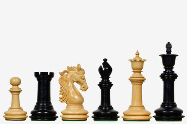 Sterling Chess French Warrior Luxury chess pieces in genuine ebony and boxwood, 113mm king