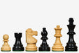 Sterling Chess French Lardy Compact chess pieces in ebonised and natural boxwood, 76mm king