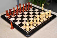 Knight carving detail on the Grand Divan chess pieces in bud rosewood and boxwood