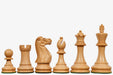 Grandmaster Staunton chess pieces, ebonised and natural boxwood, hand carved in India