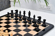 Knight carving detail on the Grandmaster Staunton chess pieces in ebonised and natural boxwood