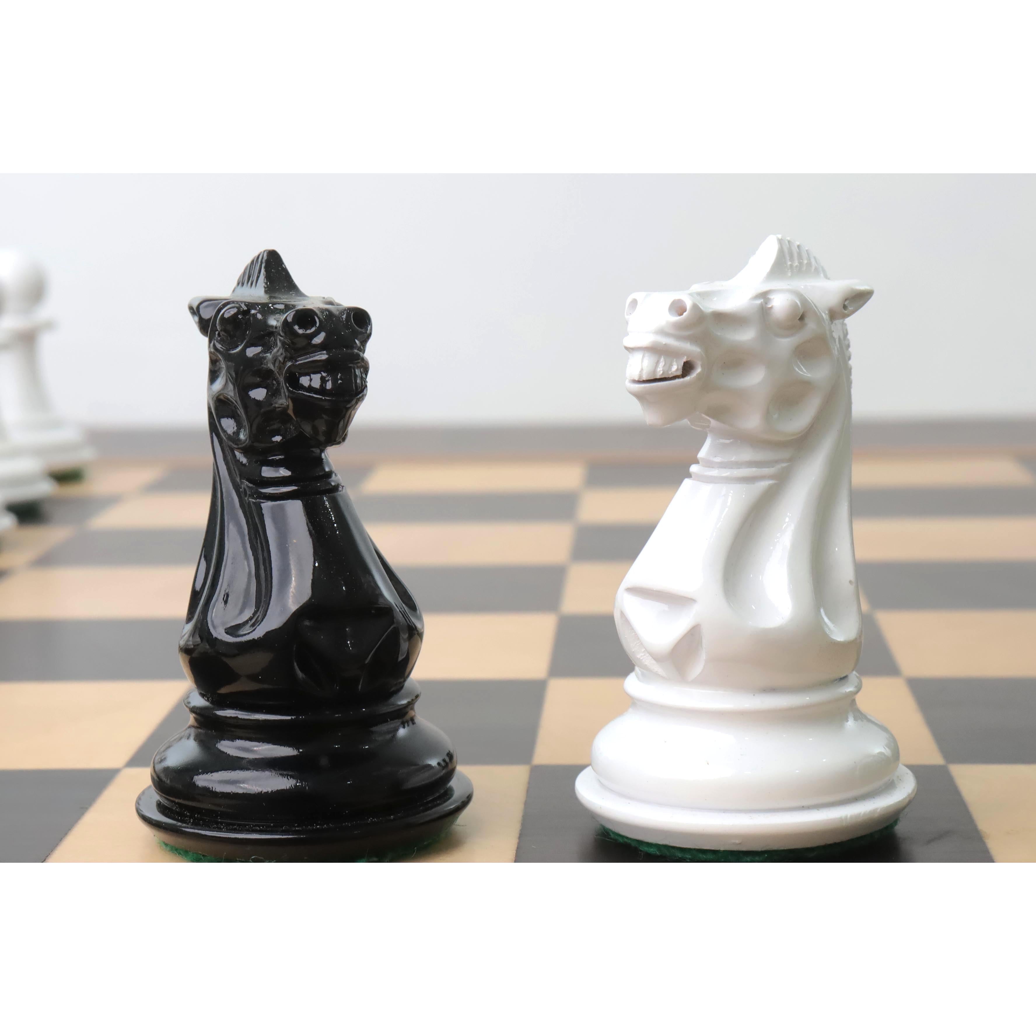 1940s' Soviet Reproduced Lacquered Boxwood 102mm Chess Pieces