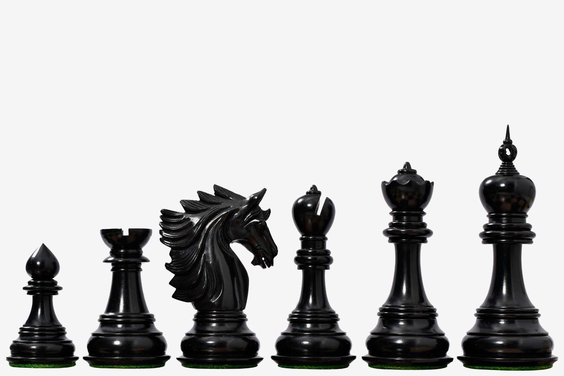Sher E Punjab Series chess pieces, genuine ebony and boxwood, hand carved in India