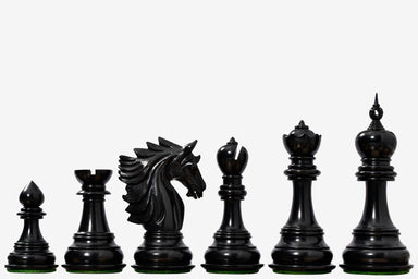 Sher E Punjab Series chess pieces, genuine ebony and boxwood, hand carved in India