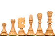 Bud rosewood chess pieces with a 110mm king and weighted felted bases