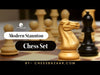 Modern Staunton chess pieces, genuine ebony and boxwood, hand carved in India
