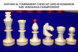 Romanian Hungarian National Tournament chess pieces, rosewood and natural boxwood, hand carved in India